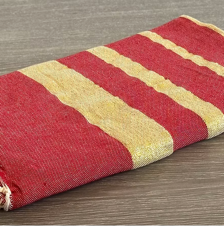 Fouta toalla Ibiza Lux rayas plata / doradas 1mx2m