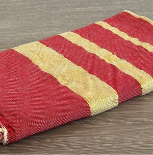 Fouta toalla Ibiza Lux rayas plata / doradas 1mx2m