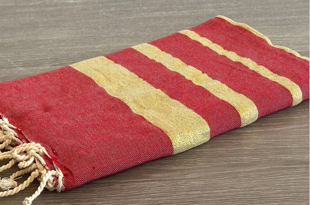 Fouta toalla Ibiza Lux rayas plata / doradas 1mx2m