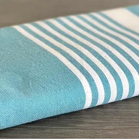 Fouta toalla Ibiza Rayas azul claro y blanco 2mx2m