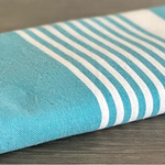 Fouta toalla Ibiza Rayas azul claro y blanco 2mx2m