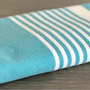 Fouta toalla Ibiza Rayas azul claro y blanco 2mx2m