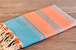 Fouta toalla Tradicional Es Codolar Azul-Naranja Flúor 1mx2m