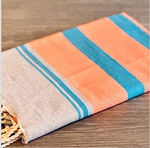 Fouta toalla Tradicional Es Codolar Azul-Naranja Flúor 1mx2m