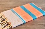 Fouta toalla Tradicional Es Codolar Azul-Naranja Flúor 1mx2m
