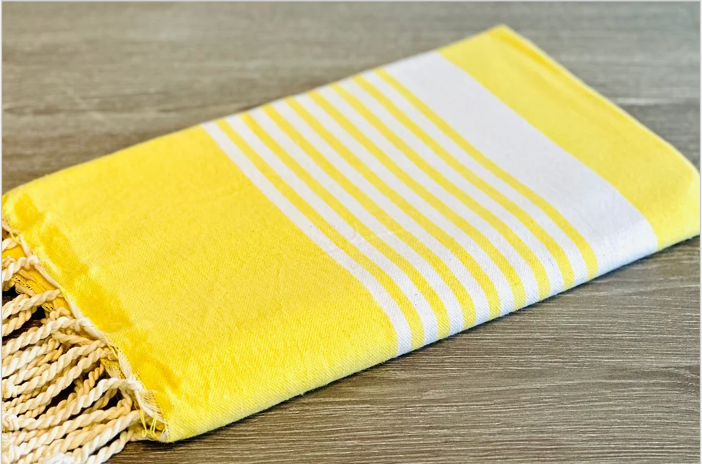 Fouta toalla Ibiza Tradicional amarilla 1mx2m