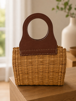 Bolso de junco y cuero