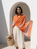 Fouta Toalla diamante Es Calò Lux Naranja 1mx2m