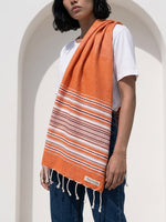 Fouta Toalla diamante Es Calò Lux Naranja 1mx2m