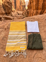 Fouta Toalla diamante Es Calò Lux amarillo mostaza 1mx2m