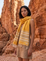 Fouta Toalla diamante Es Calò Lux amarillo mostaza 1mx2m