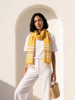 Fouta Toalla diamante Es Calò Lux amarillo mostaza 1mx2m