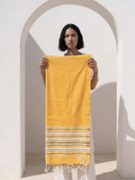 Fouta Toalla diamante Es Calò Lux amarillo mostaza 1mx2m