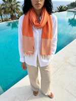 Fouta Toalla Portinatx Lux Naranja/plata 1mx2m