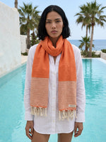 Fouta Toalla Portinatx Lux Naranja/plata 1mx2m