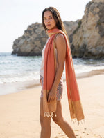 Fouta Toalla Portinatx Lux Coral/dorado 1mx2m