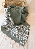 Fouta toalla hammam verde musgo de 1mx2m