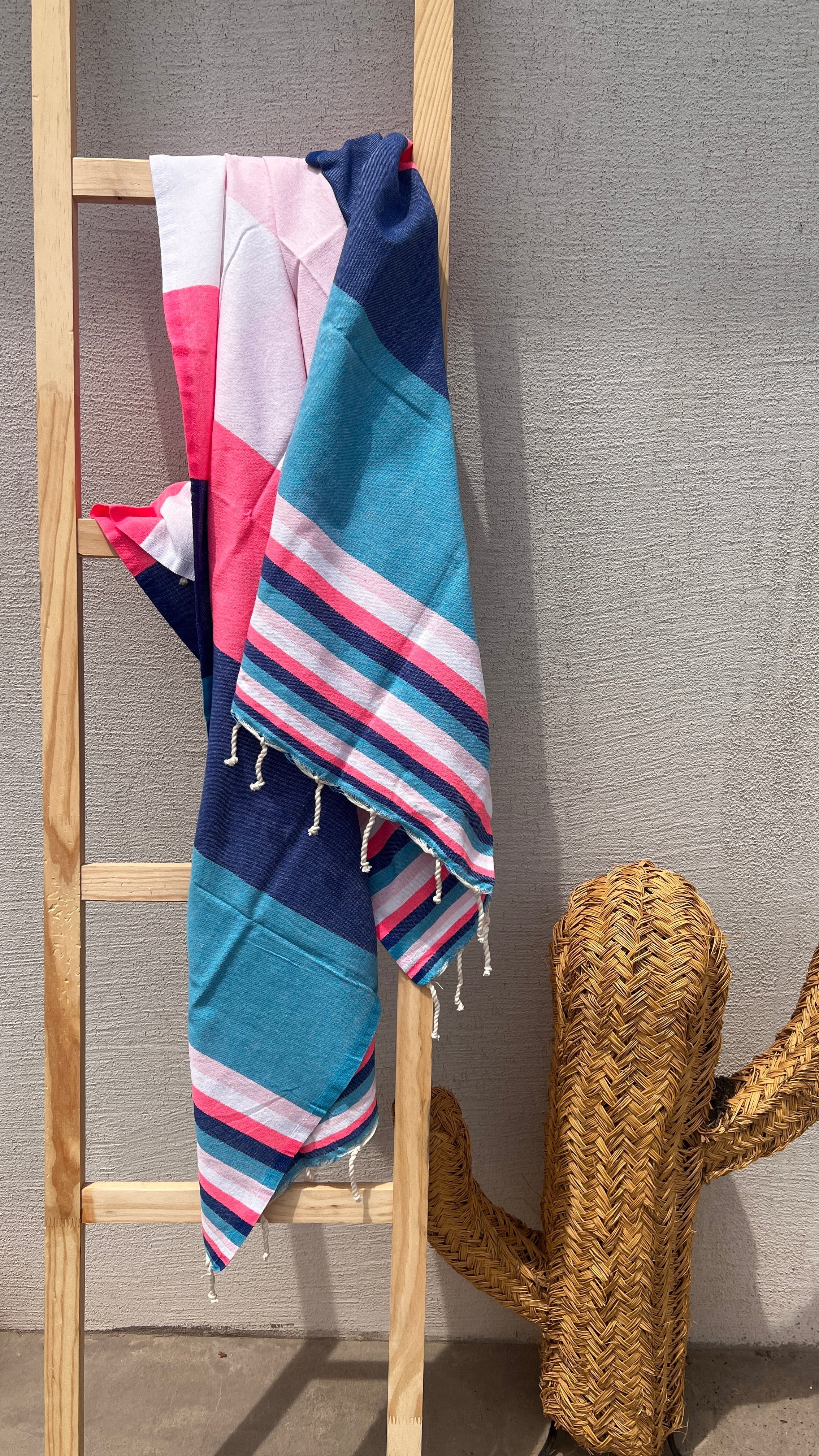 Fouta toalla Tradicional Es Codolar rayas rosa 1mx2m