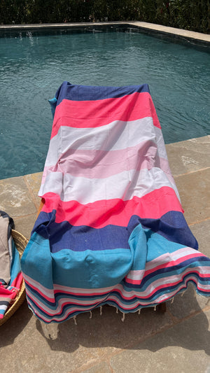 Fouta toalla Tradicional Es Codolar rayas rosa 1mx2m