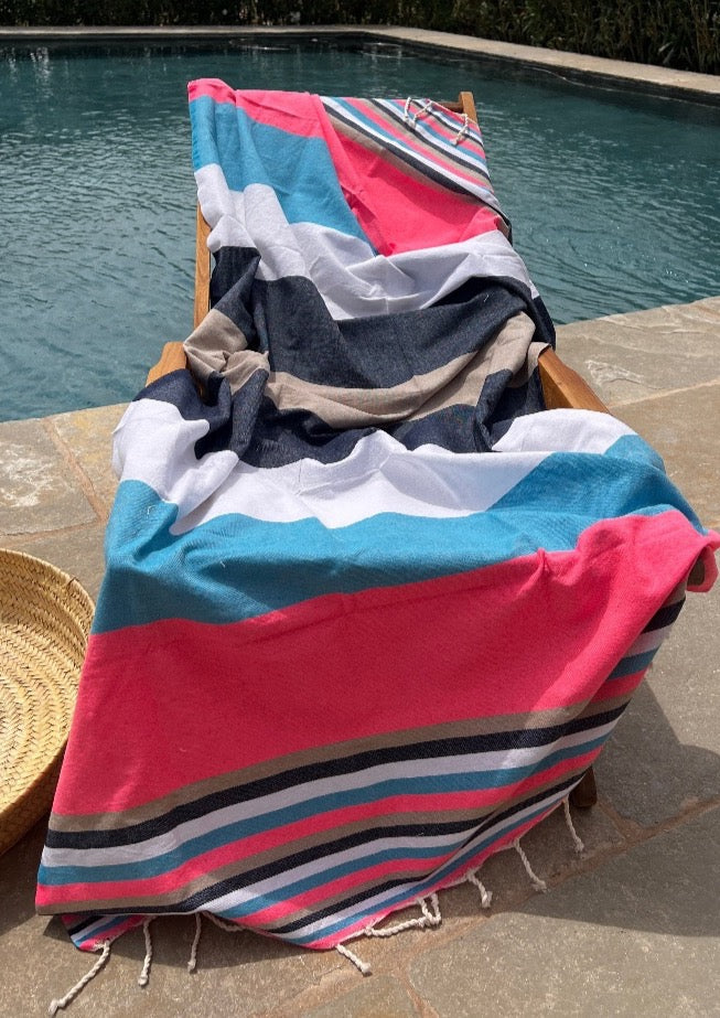 Fouta toalla Tradicional Es Codolar rayas rosa 1mx2m