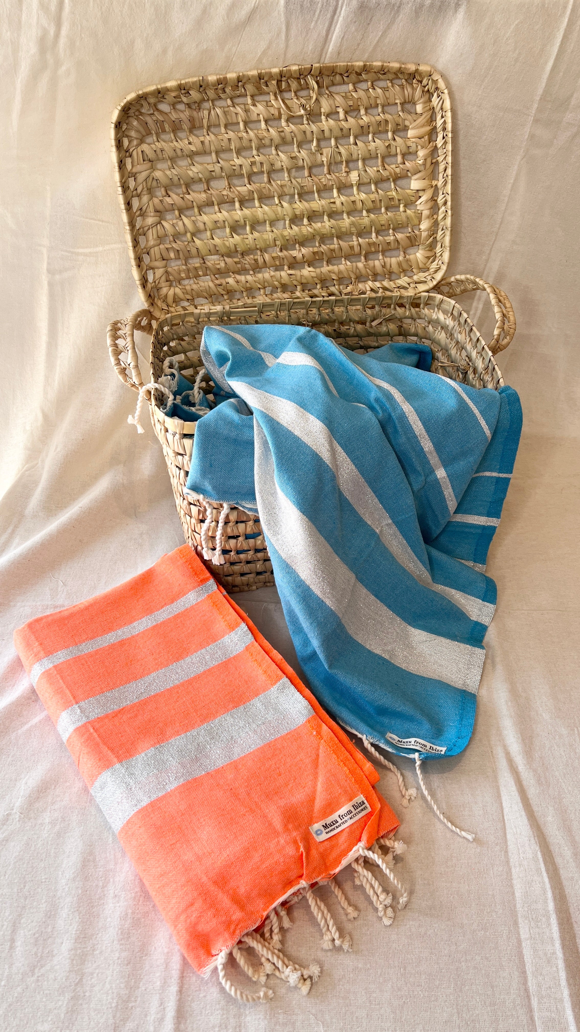 Fouta toalla Ibiza Lux rayas plata / doradas 1mx2m