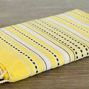 Fouta Toalla diamante Es Calò Lux amarilla 1mx2m