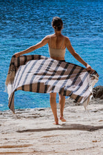 Fouta toalla Tradicional Es Codolar Marrones y Negro 1mx2m