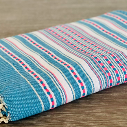Fouta Toalla diamante Es Calò Lux turquesa 1mx2m