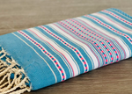 Fouta Toalla diamante Es Calò Lux turquesa 1mx2m