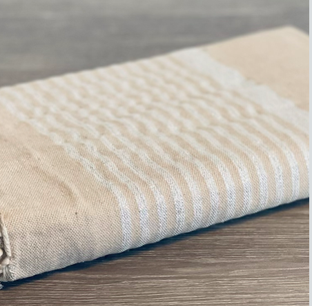 Fouta toalla Ibiza Lux color  beige y plata 2mx2m