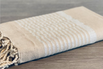 Fouta toalla Ibiza Lux color  beige y plata 2mx2m