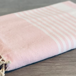 toalla de hammam o fouta de 2mx2m color rosa bebé