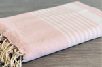 toalla de hammam o fouta de 2mx2m color rosa bebé
