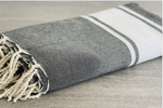 Fouta toalla Tradicional triple Ibiza Negro y Blanco 2mx3m