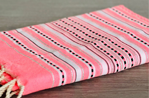 Fouta Toalla diamante Es Calò Lux Rosa fluor 1mx2m