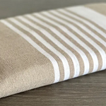 Fouta toalla Ibiza Rayas Taupe y blanco 2mx2m
