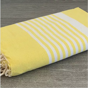 Fouta toalla Tradicional Ibiza Rayas Amarillo y Blanco 2mx2m