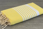 Fouta toalla Tradicional Ibiza Rayas Amarillo y Blanco 2mx2m