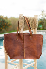 Bolso tote bag 100% artesanal de cuero 