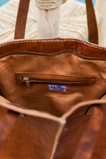 Bolso de cuero Lorea Talla Mediana tabac