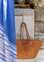 Fouta Toalla diamante Es Calò Lux azul detalle plata-rojo 1mx2m