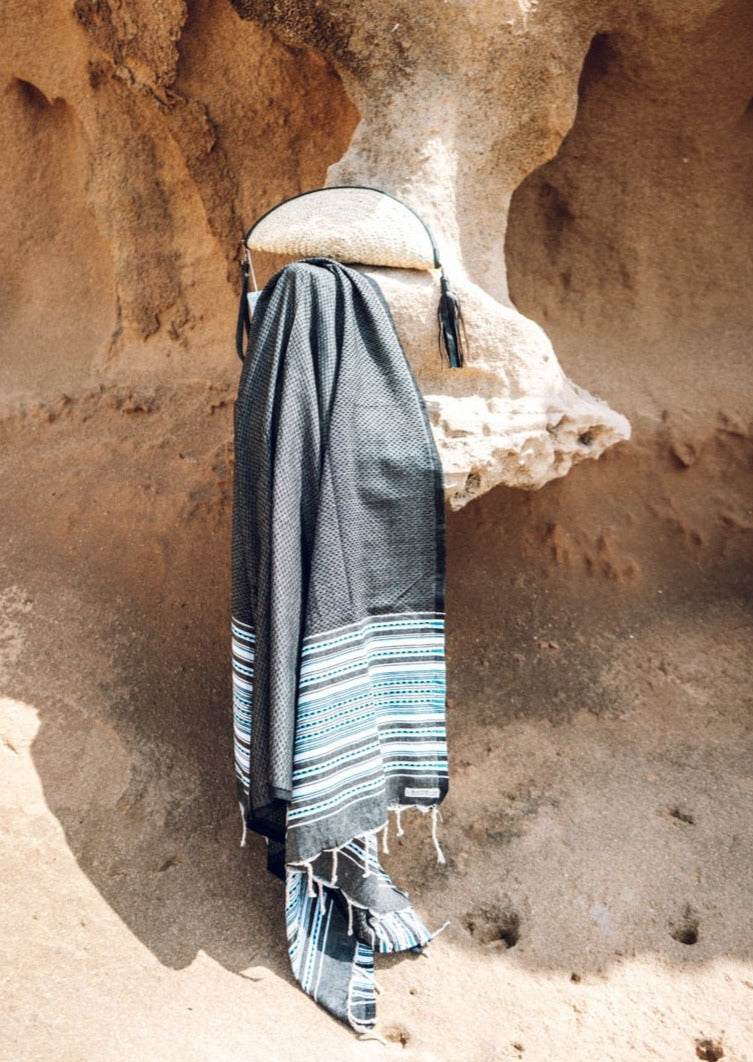 Toalla de hammam ibiza negra