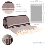 Fouta toalla Tradicional Es Codolar Marrones y Negro 1mx2m