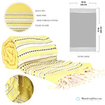 Fouta Toalla diamante Es Calò Lux amarilla 1mx2m