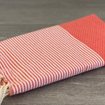 Fouta Toalla Portinatx Roja rayas Blancas 1mx2m