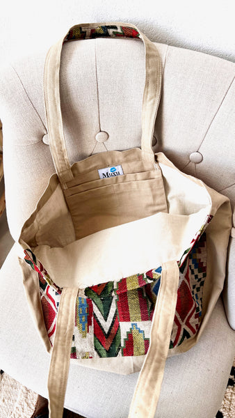 Bolso grande tela best sale