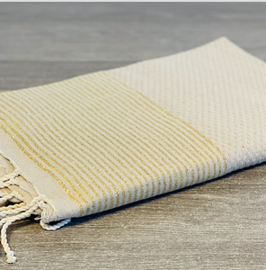 Fouta espiga con hilo color oro by muxu from ibiza