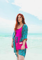 bolso de mano de rafia rosa by muxu from ibiza