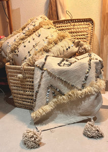 Manta Plaid Handira original Marroquí de lana natural