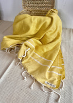 Fouta Toalla Compte Amarilla y Blanco 1mx2m